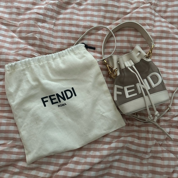 Fendi Cream Mini Bucket Bag with Gold Hardware - Picture 1 of 7